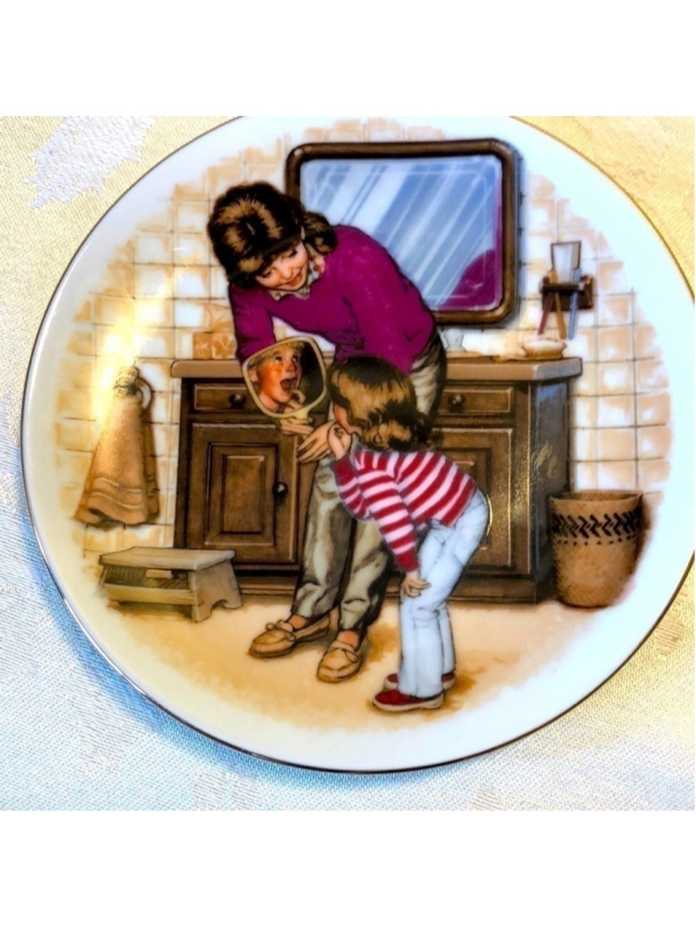 Special Memories “A New Tooth” by Tom Newsom decorative gold trimmed plate